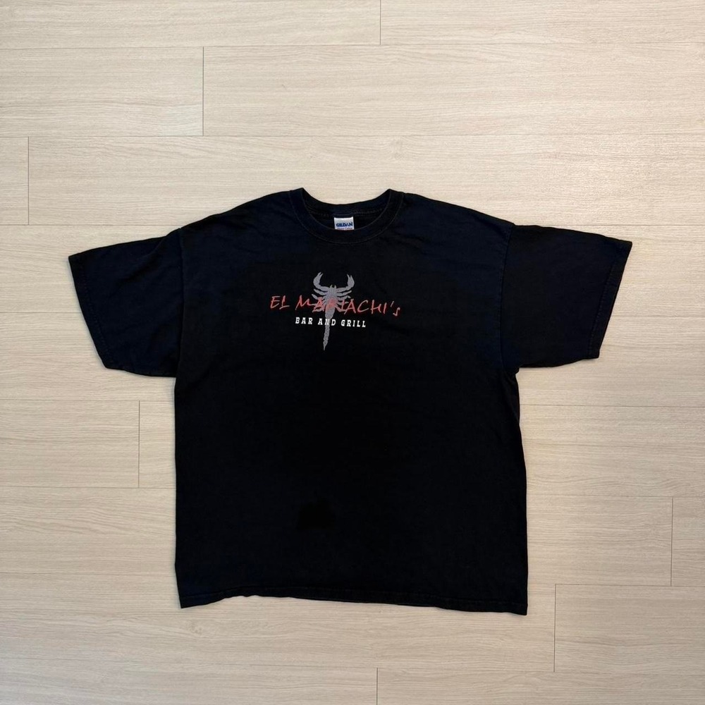 El Mariachi's Bar And Grill Scorpion Souvenir Shirt Mens Size XL Black